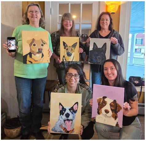 Group with paintings